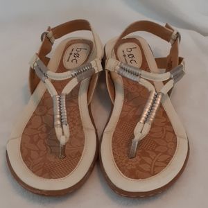 GUC b.o.c. white/silver strappy sandals size 8